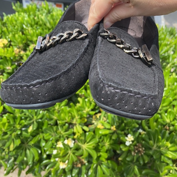Stuart Weitzman Black Suede Driving Loafers Flats Sz 9 N - Picture 11 of 16